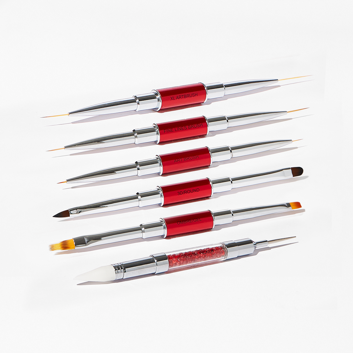 Nail Art Brush Set + Crystal Picker (6pcs)