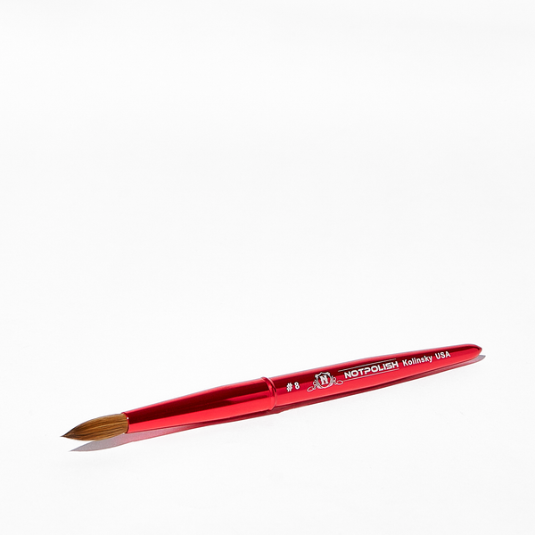 Kolinsky Brush #8 Aluminum Handle – Notpolish Inc